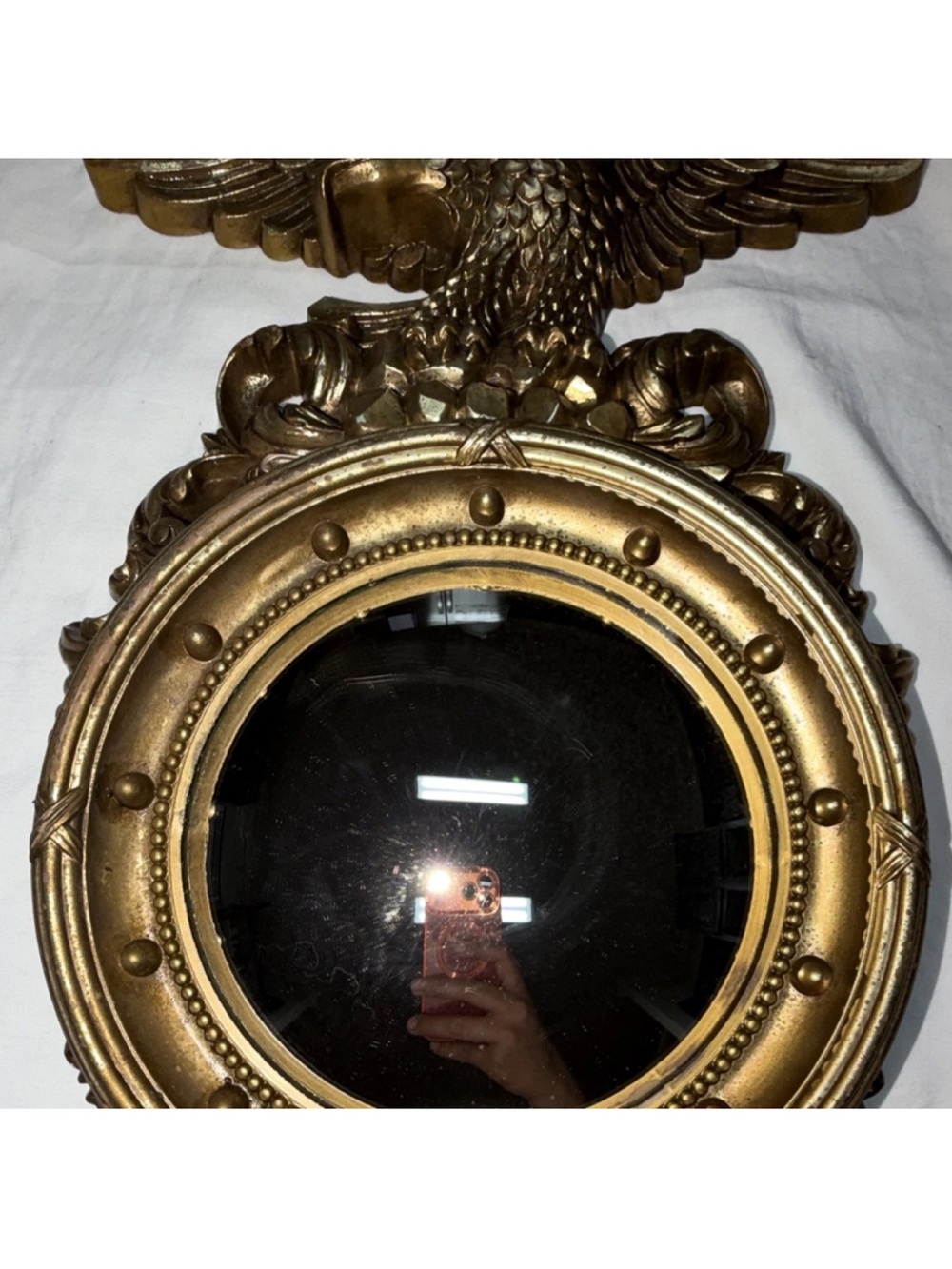 Vintage Syroco Gold American Eagle Convex Mirror - Picture 5 of 12